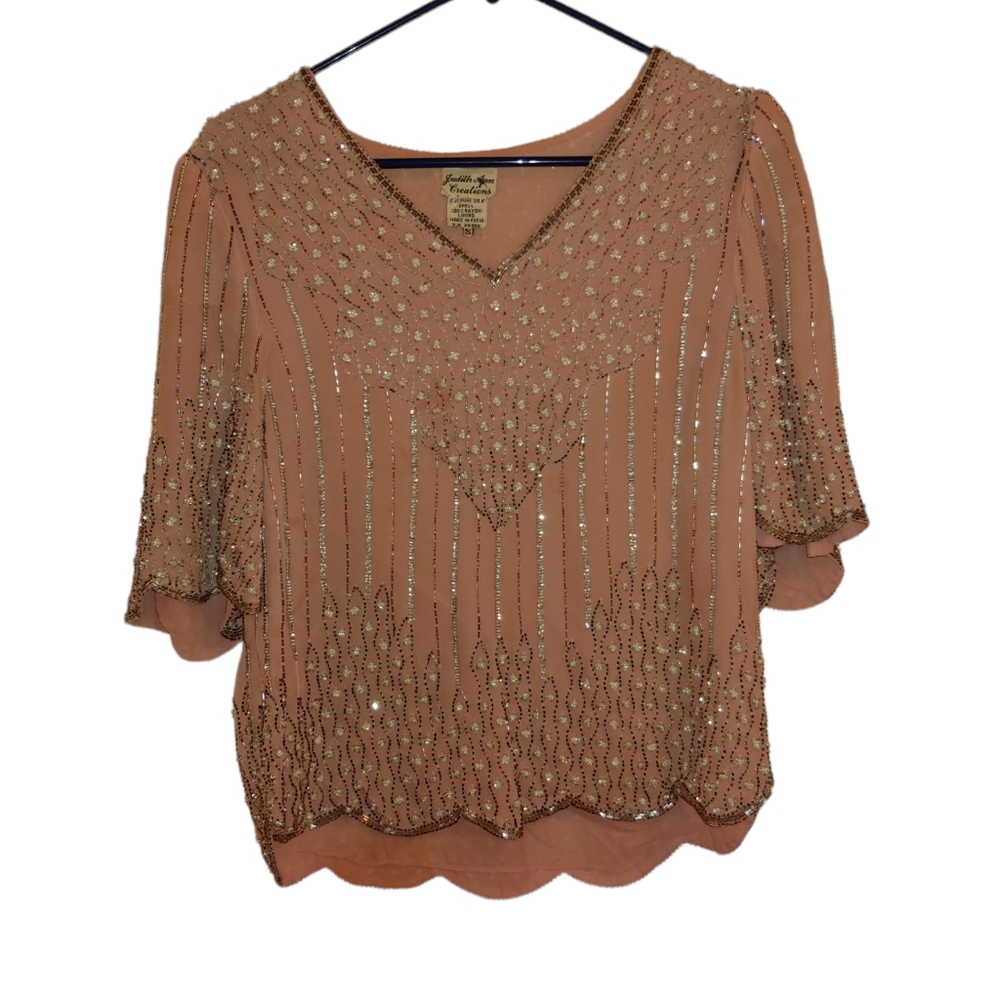 Pink Beaded Blouse